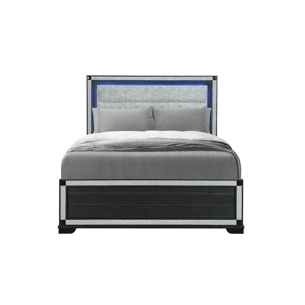 Soleil Charcoal Queen Bed. Picture 1