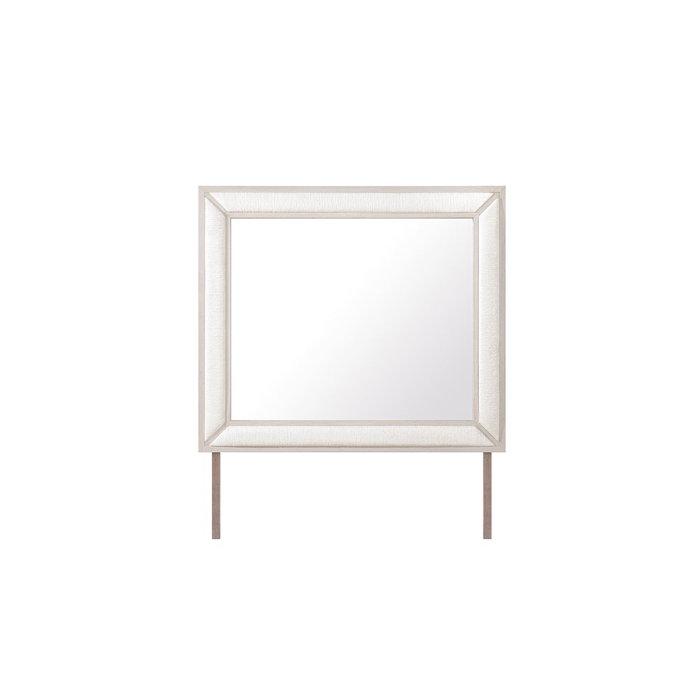 Clara Beige Upholstered Mirror. Picture 1