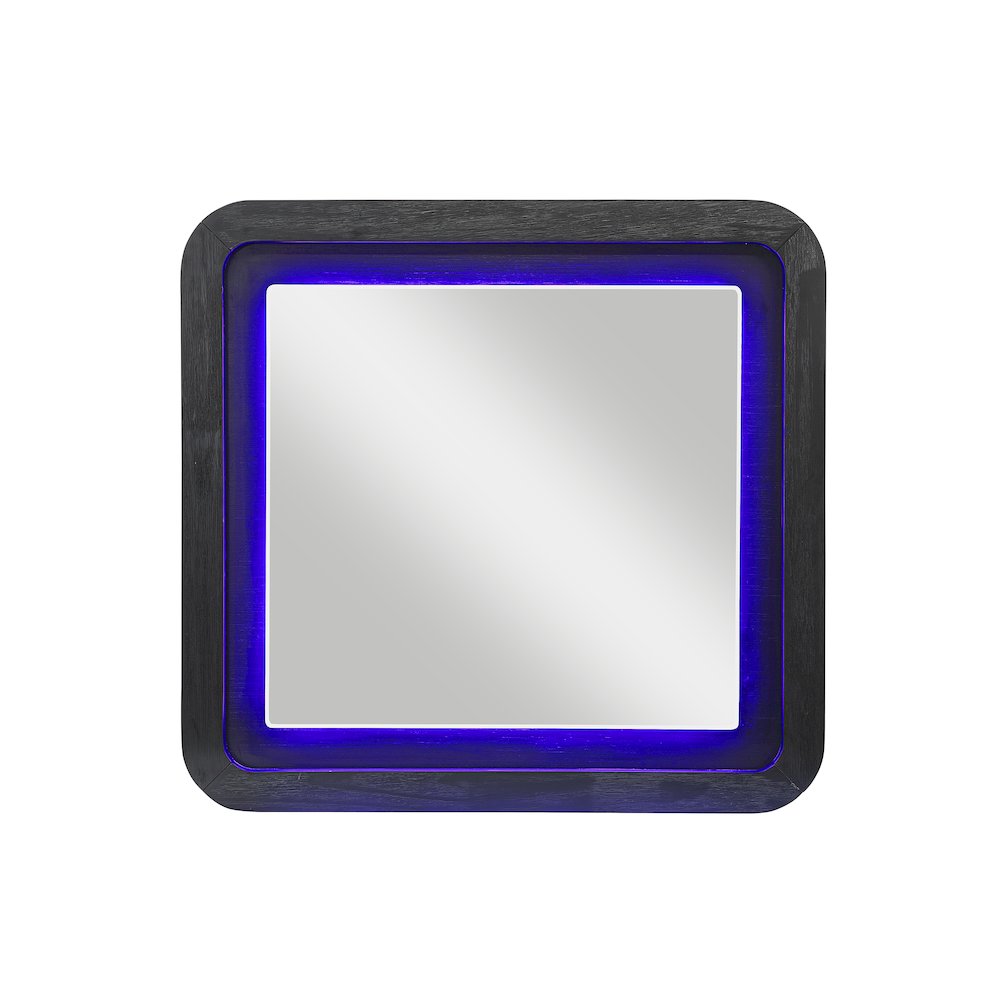 Beckett Wht/Blk Mirror W/ Led. Picture 1