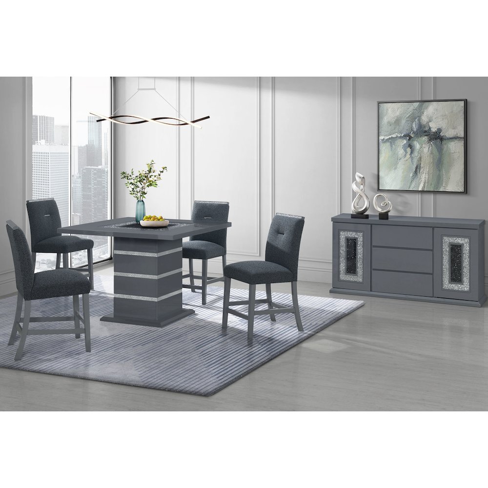 Monaco Dark Grey Bar Table. Picture 2