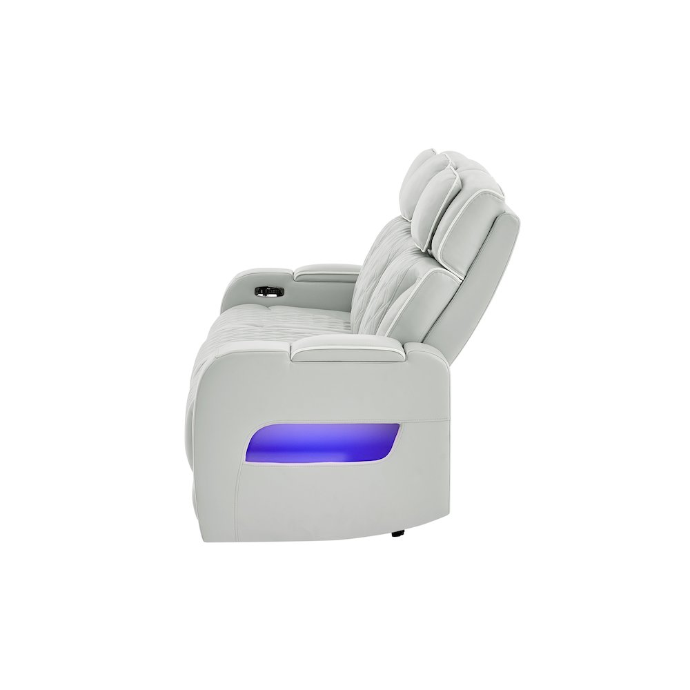 U8611 Blanche Silver Pwr Rec Sofa With Phr And Led. Picture 3
