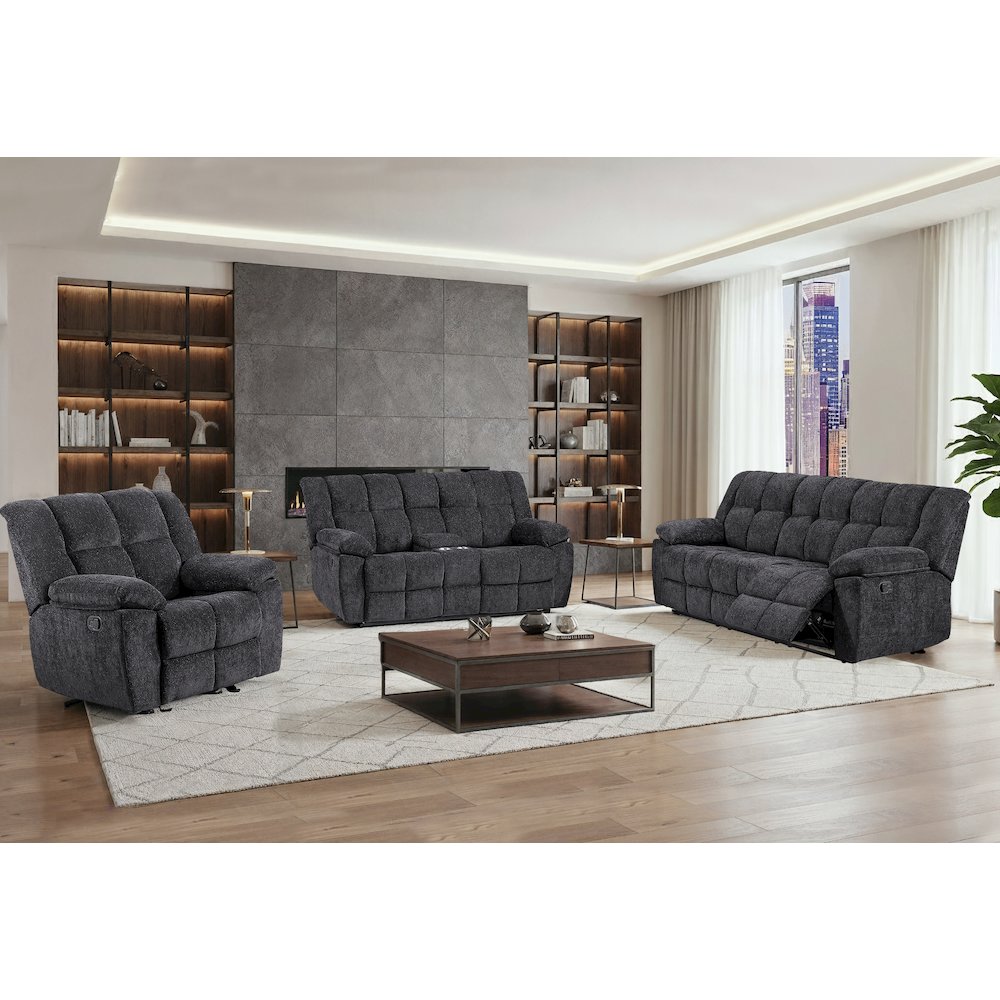 U6000 Black Glider Recliner. Picture 3