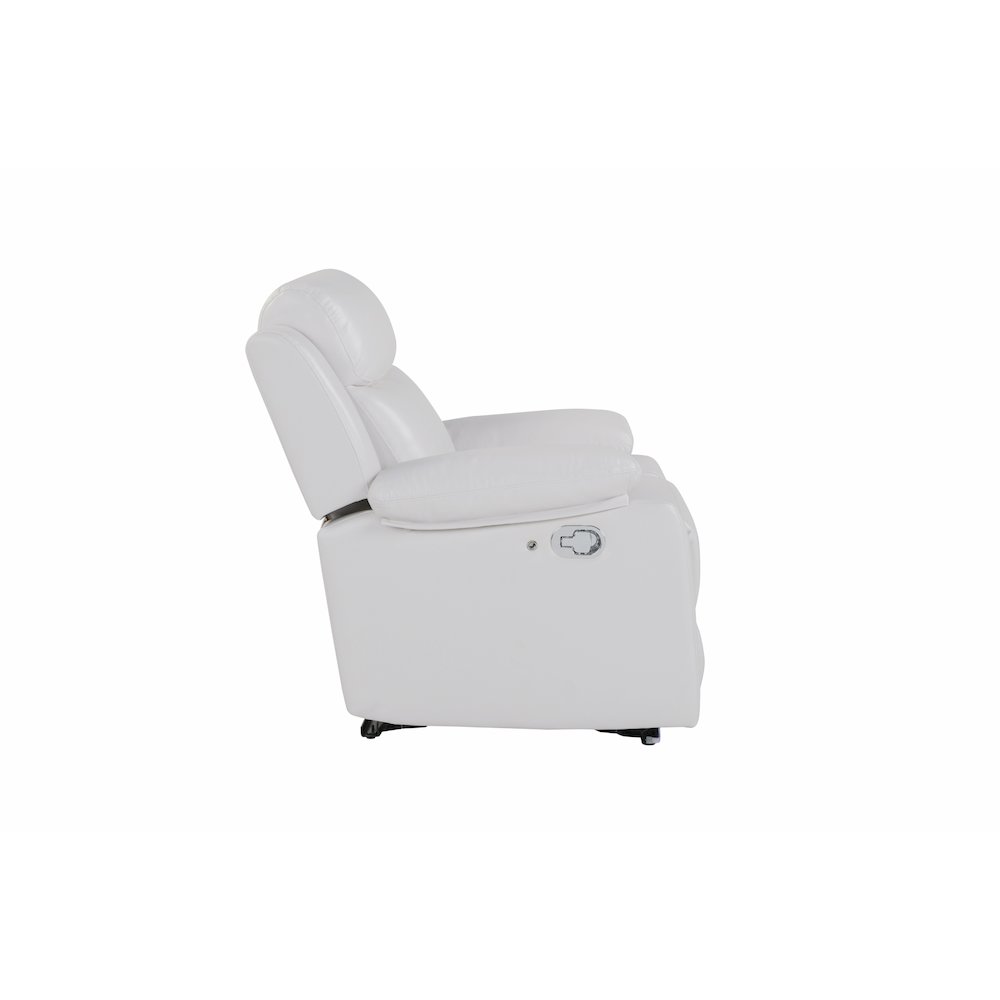 U6026 Blanche White Glider Recliner With Led. Picture 3
