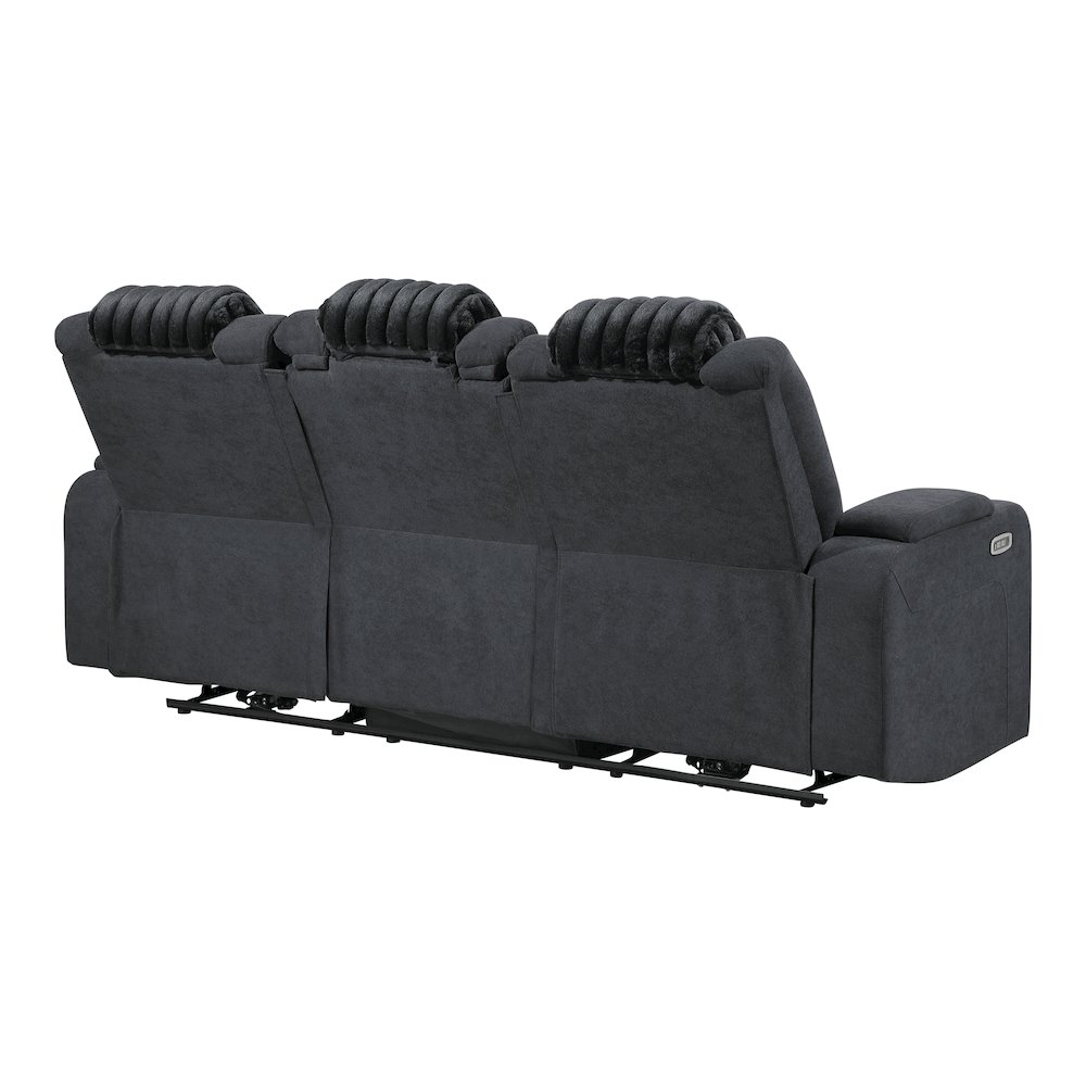 U8000 Black Pwr Rec Sofa W/Phr, Ddt, Reading Light & Led Light. Picture 4