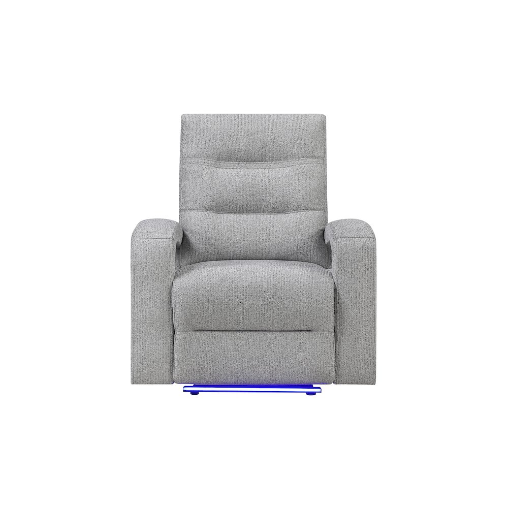 U6611 Grey 15 Power Recliner With Led. Picture 1