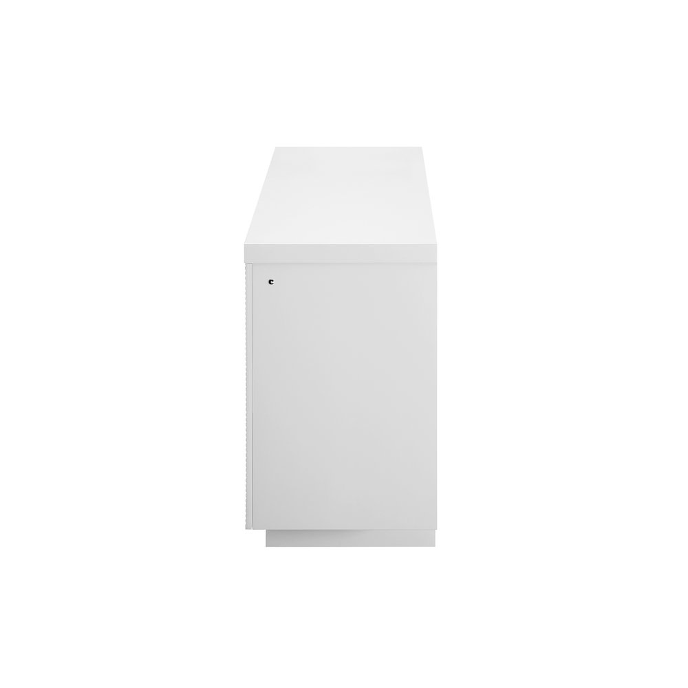 Aileen White 76" Ent Unit W/Led, Speakers, Crystal And Pop-Up Doors. Picture 4
