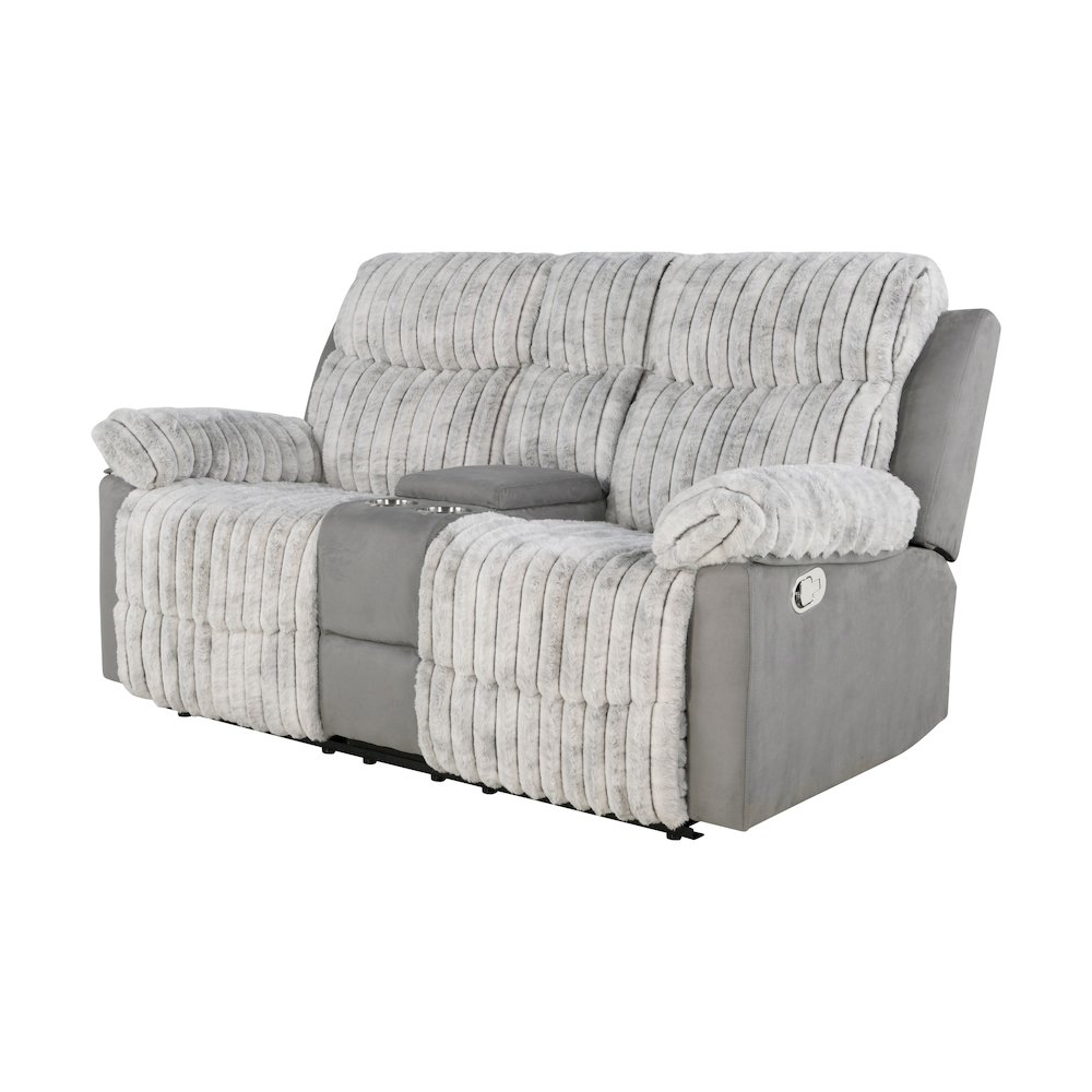 U6028 Grey Console Reclining Loveseat. Picture 2