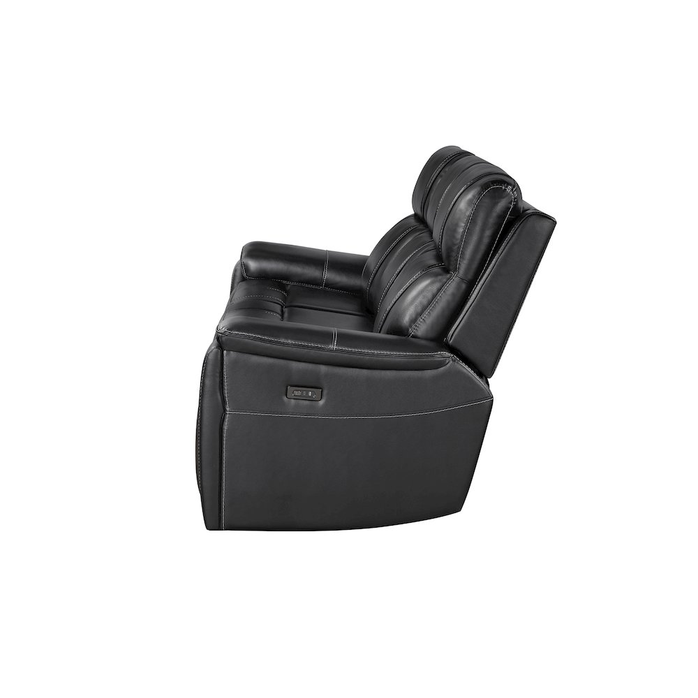 U8880 Black Leather Power Reclining Sofa. Picture 3