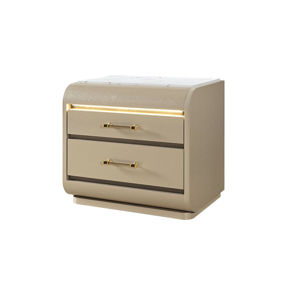 Genesis Gold Nightstand With Led. Picture 2