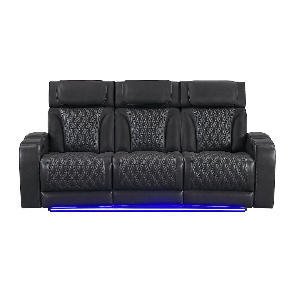 U8611 Blanche Charcoal Power Reclining Sofa With Phr And Led. Picture 1