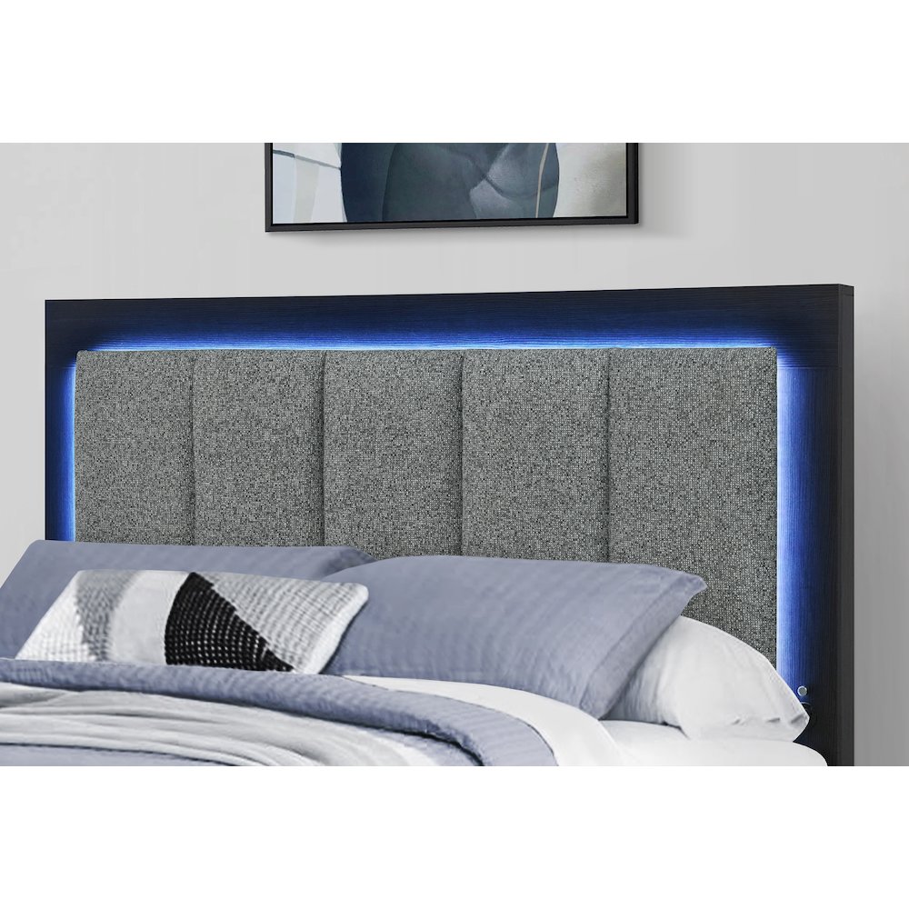 Emma Black/Grey Full Bed With Led And Usb. Picture 3