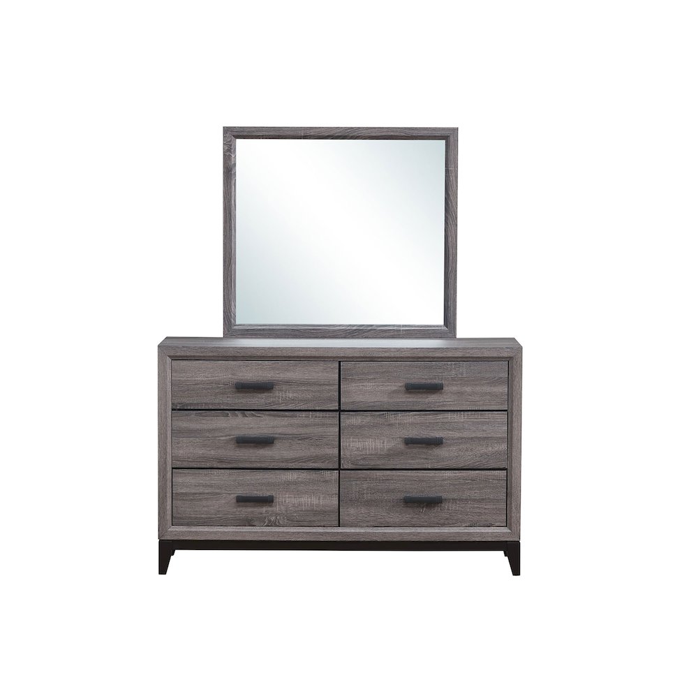 Rustic Transitional Kate Foil Grey Dresser, Foil Grey. Picture 1