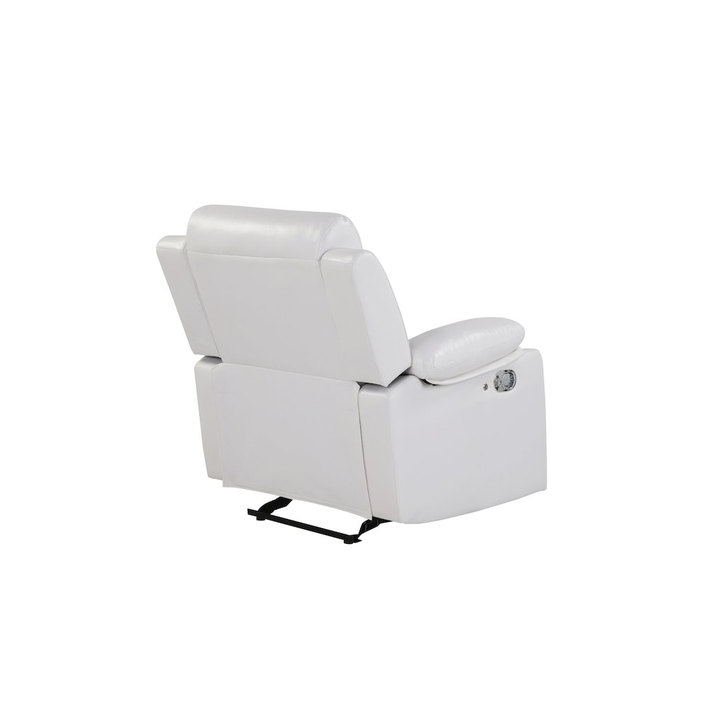 U6026 Blanche White Glider Recliner With Led. Picture 4