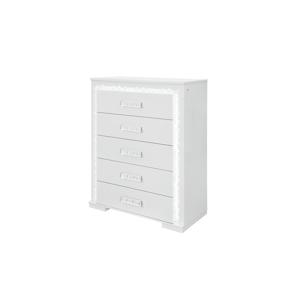 Naomi Silver Marble Chest With Led. Picture 2