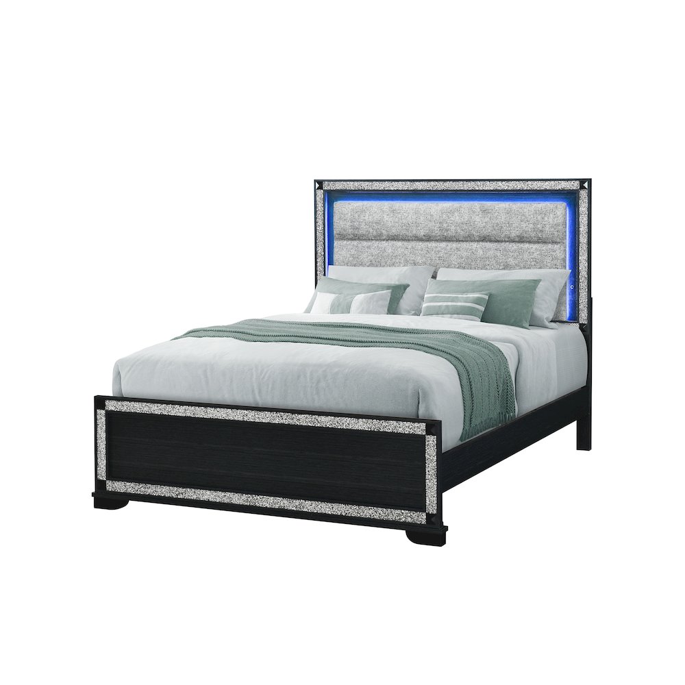 Soleil Charcoal Queen Bed. Picture 2