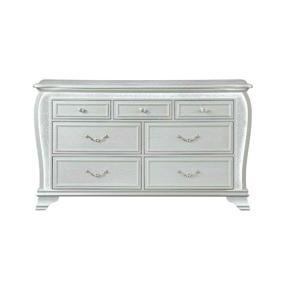 Aria Silver Dresser With Led. Picture 1