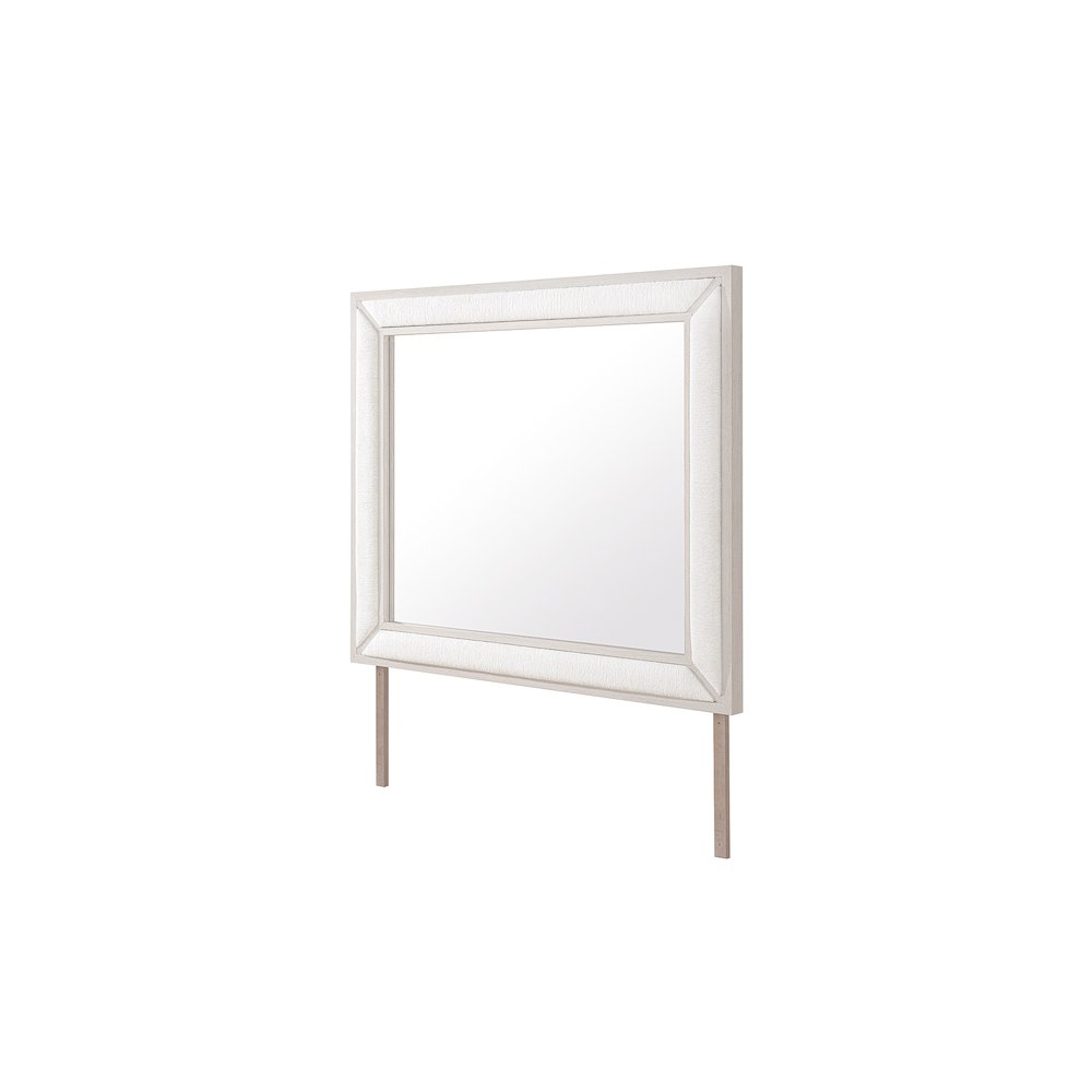 Clara Beige Upholstered Mirror. Picture 2