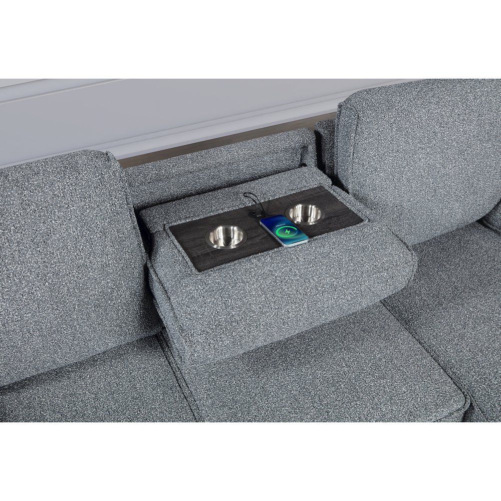 U0808 Dark Grey Reversible Sofa Bed. Picture 3