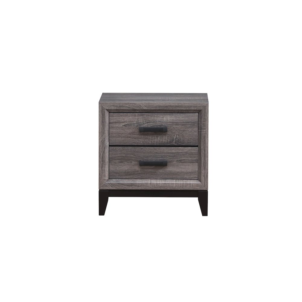 Rustic Transitional Kate Foil Grey Nightstand, Foil Grey. Picture 1
