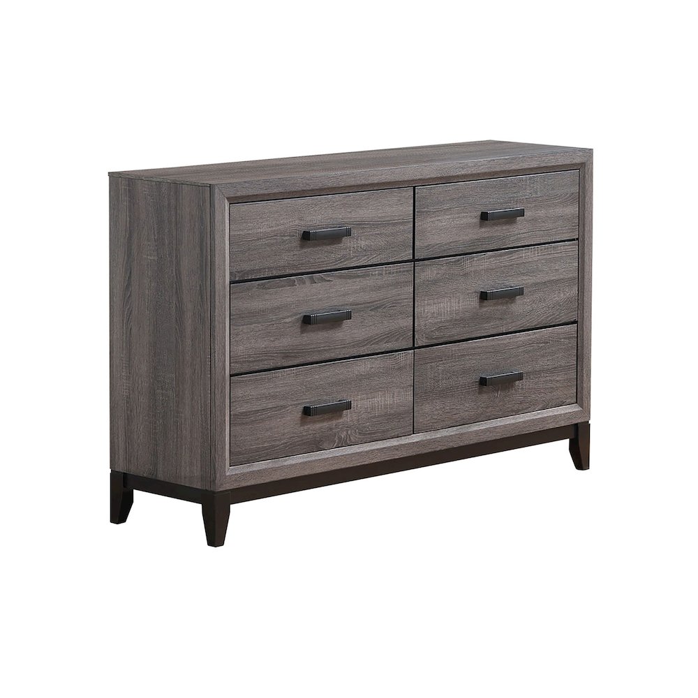 Rustic Transitional Kate Foil Grey Dresser, Foil Grey. Picture 4