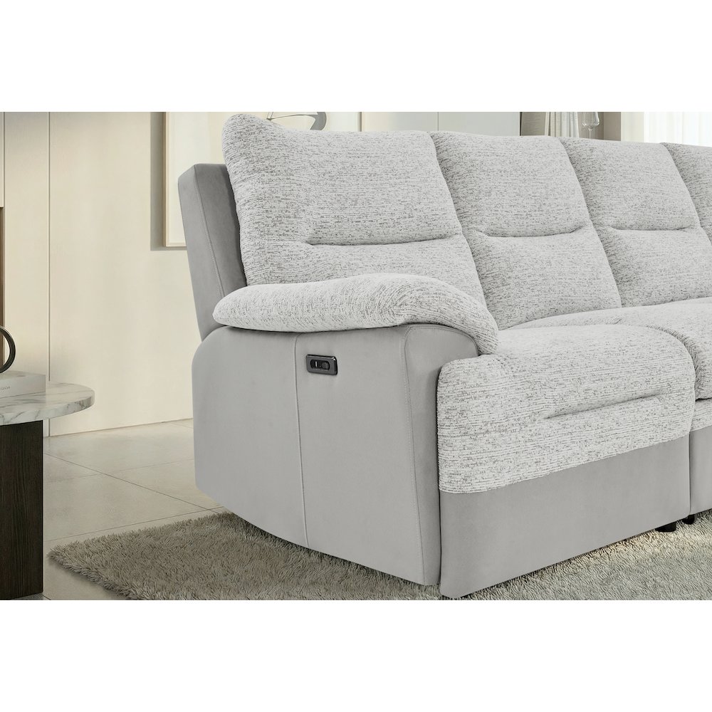 U3822 Grey/Ice Sectional With Pullout Bed And Usb. Picture 2