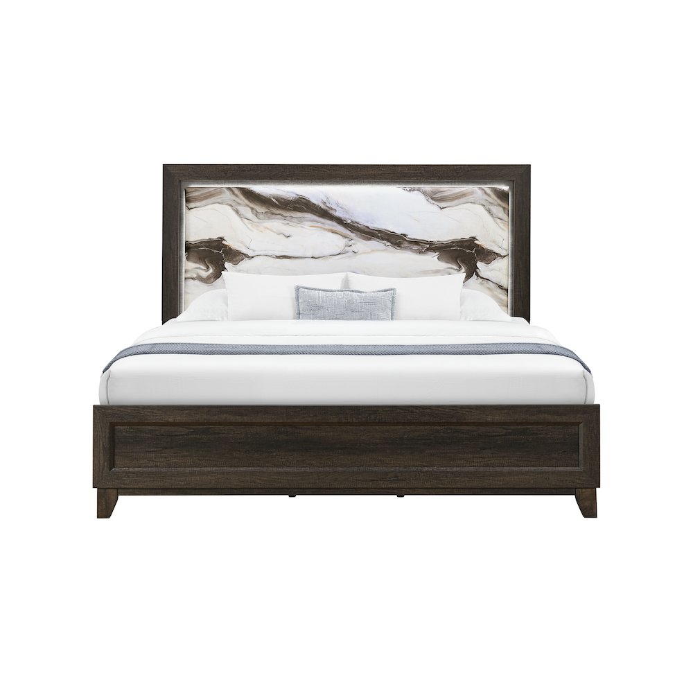 Harmony Brown Twin Bed With Led. Picture 1