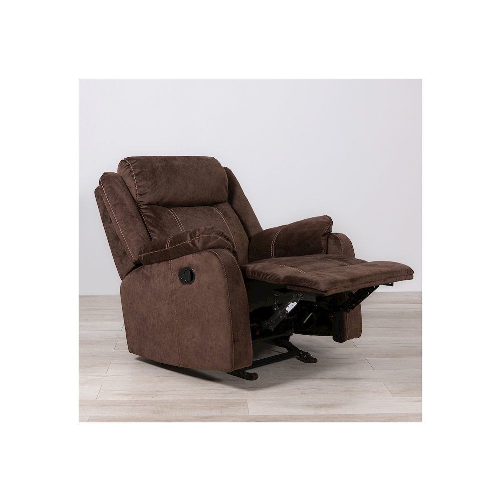 Transitional Domino Coffee Recliners, Coffee. Picture 1
