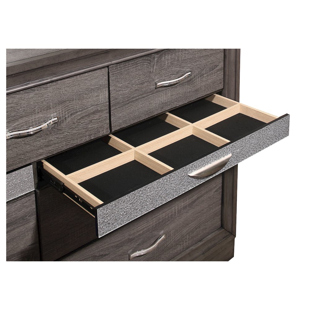 Traditional Glam Seville Grey Dresser, Malamine Grey. Picture 2