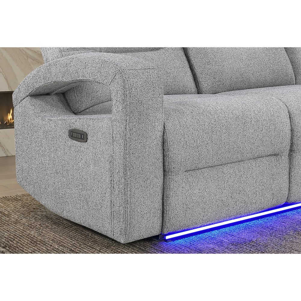 U6611 Grey 15 Power Recliner With Led. Picture 4