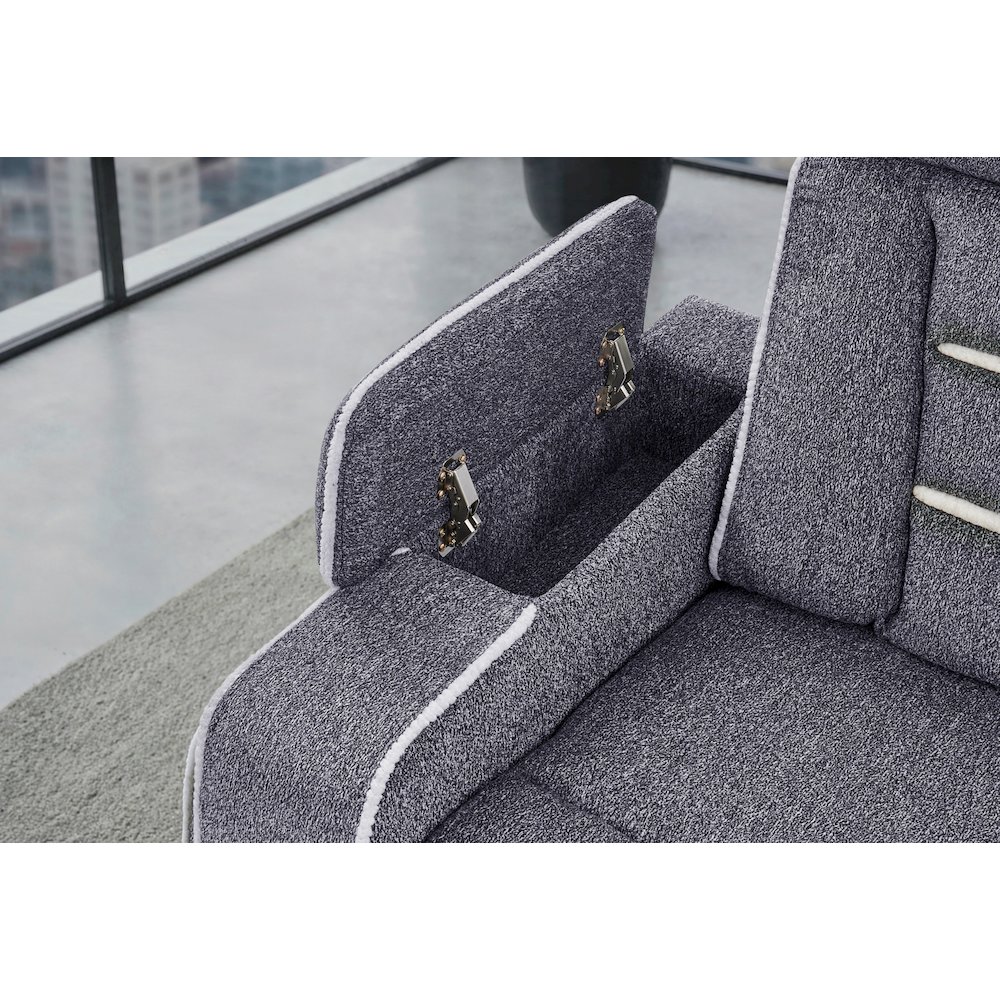 U1895 Grey P2 Console Reclining Loveseat With Is And Led. Picture 4