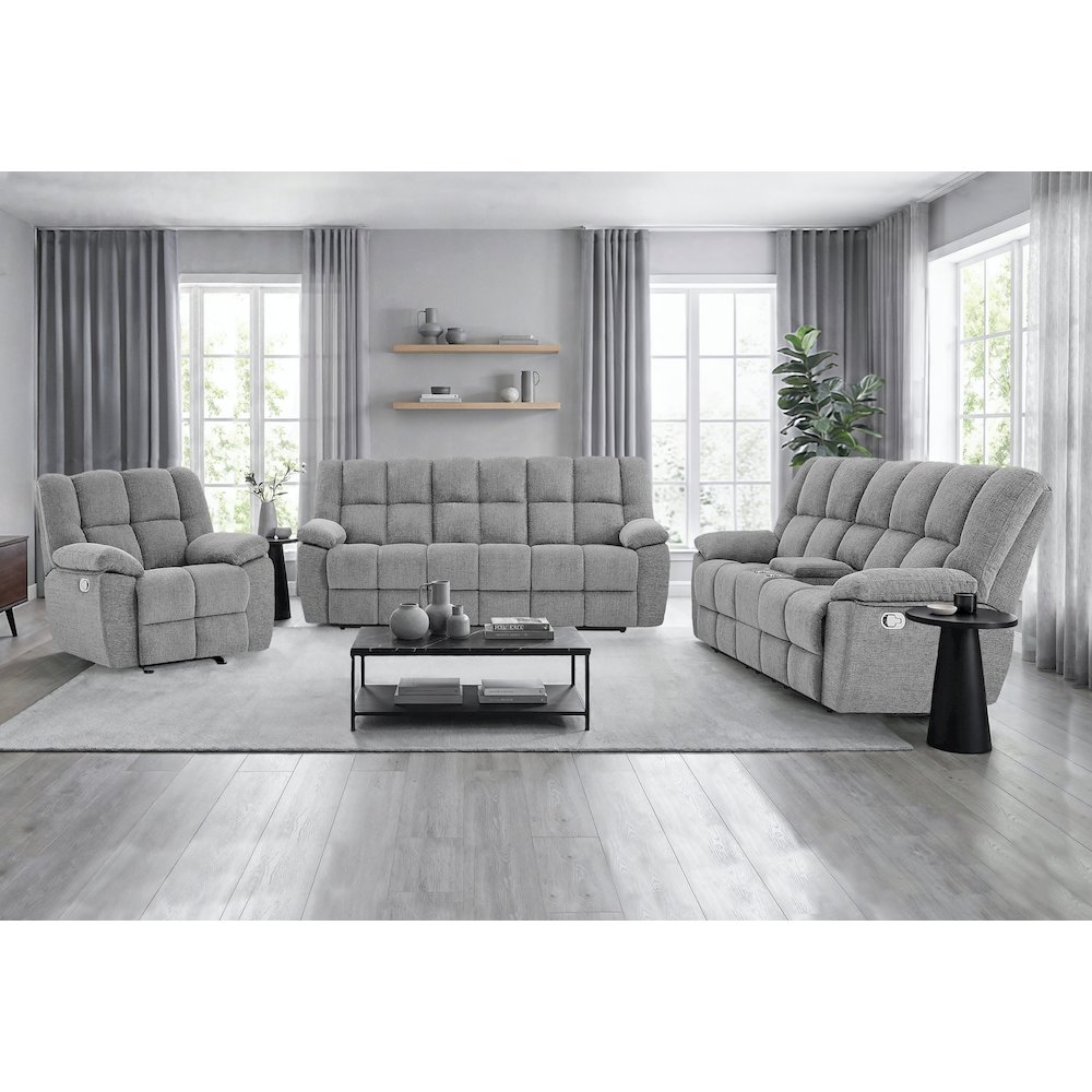 U6000 Smoke Console Reclining Loveseat. Picture 3