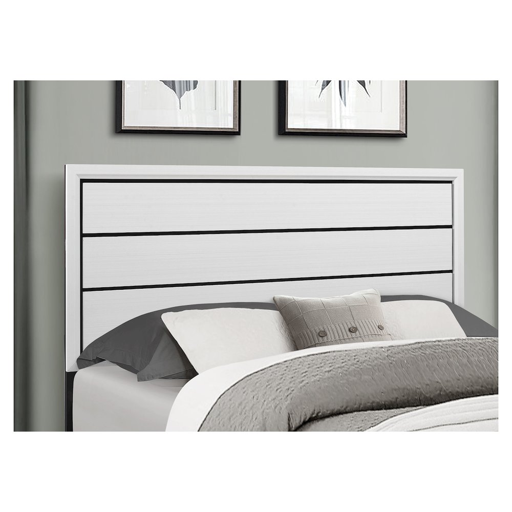 Rustic Transitional Kate White Queen Bed, White. Picture 3