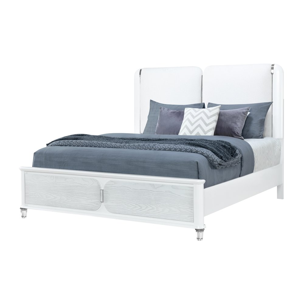 Contemporary Apollo Grey King Bed, Grey. Picture 2