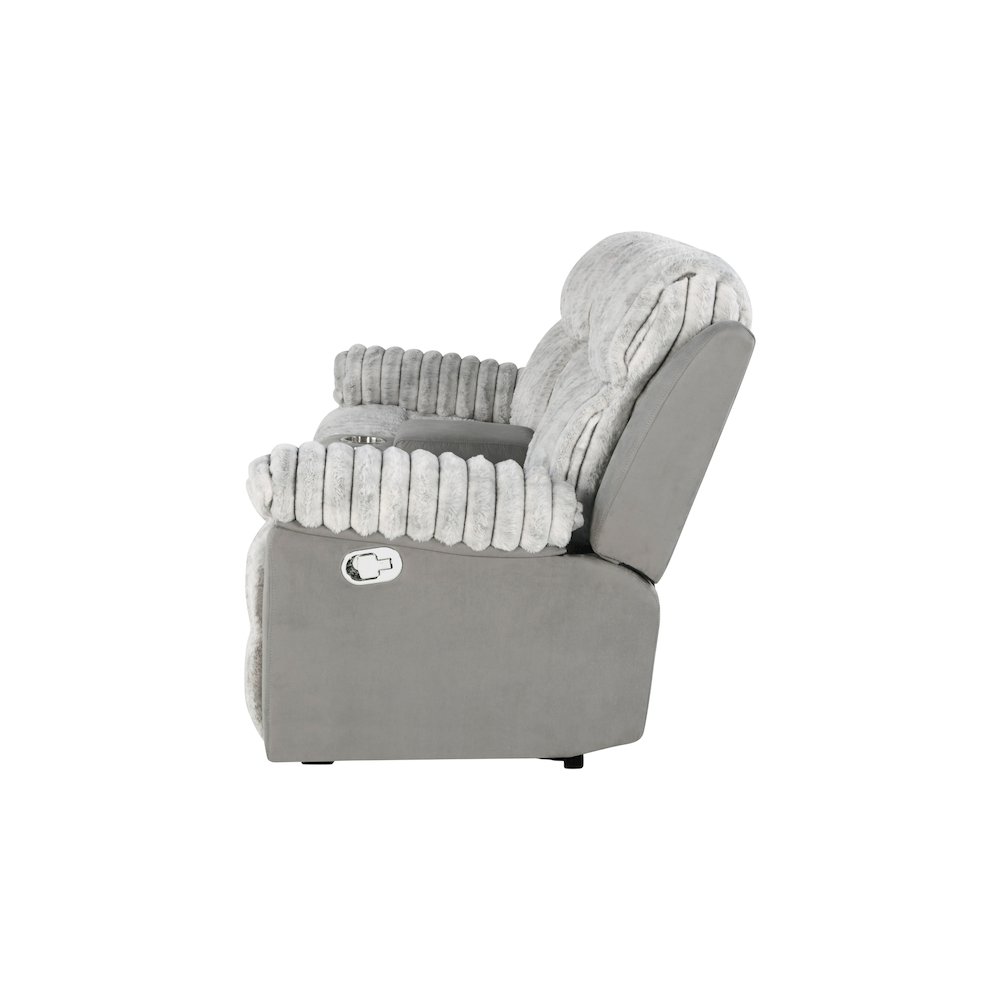 U6028 Grey Console Reclining Loveseat. Picture 3