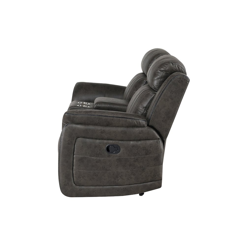 U8517 Grey Console Reclining Loveseat. Picture 3