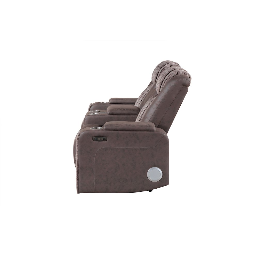 U8000 Brown Pwr Console Rec Loveseat W/Phr, Led And Speaker. Picture 4