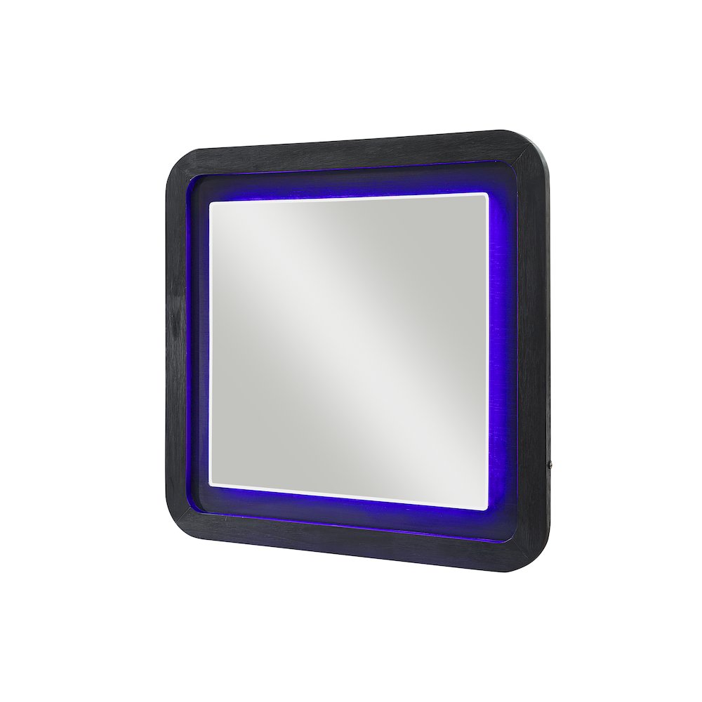 Beckett Wht/Blk Mirror W/ Led. Picture 2