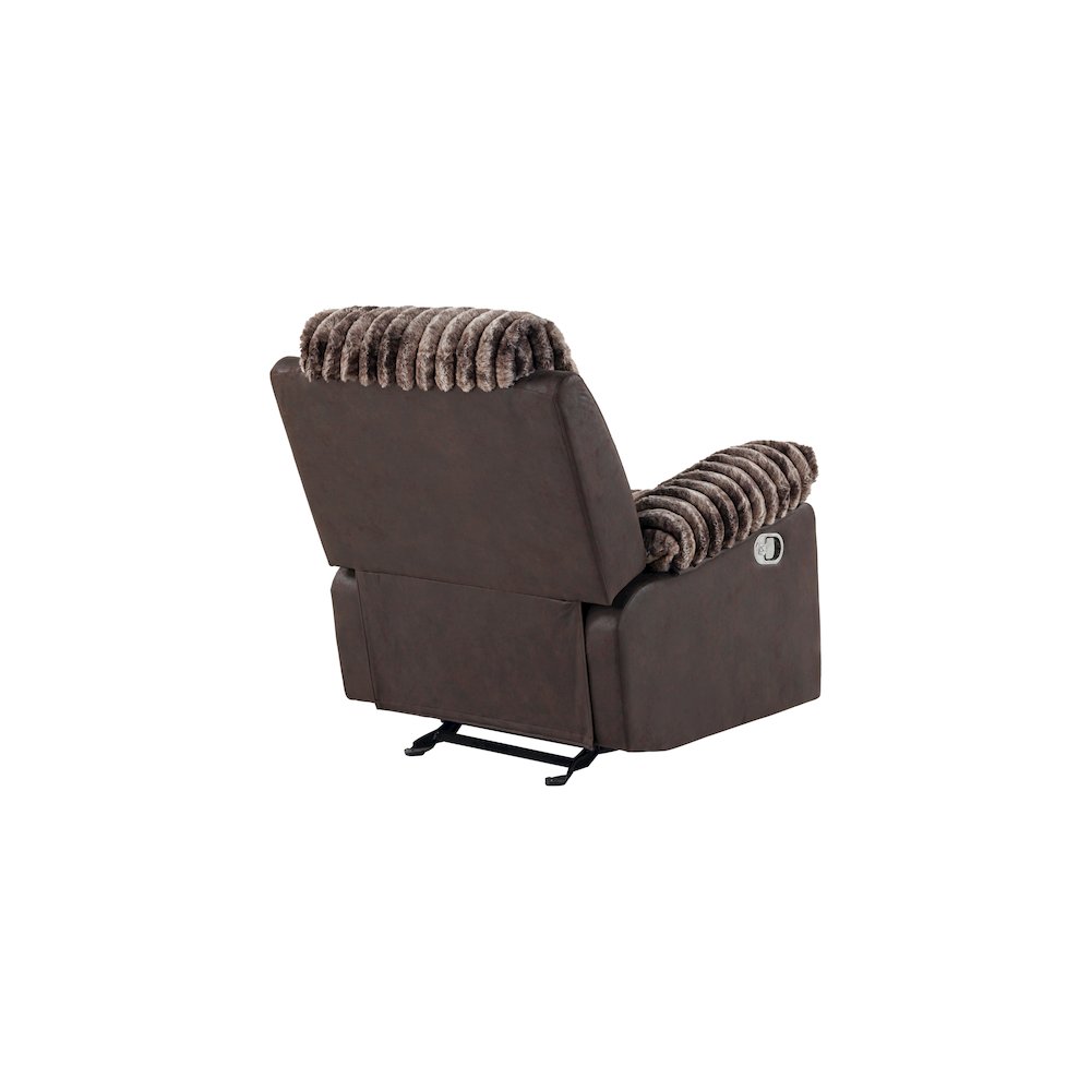 U6028 Brown Glider Recliner. Picture 4