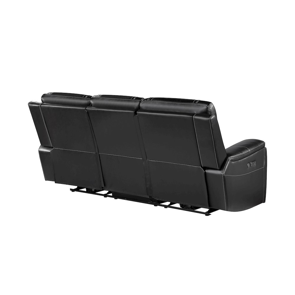U8880 Black Leather Power Reclining Sofa. Picture 4