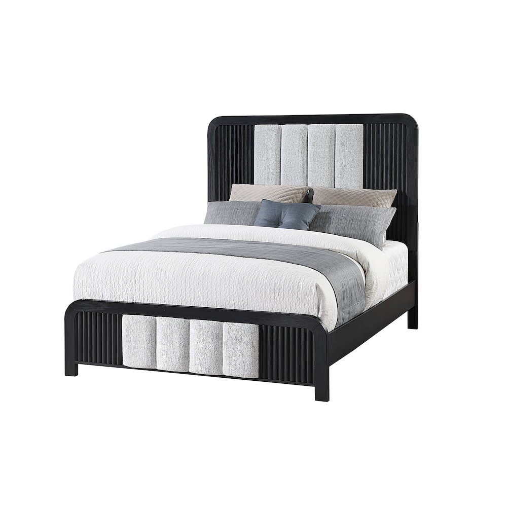 Beckett White/Black Queen Bed. Picture 1