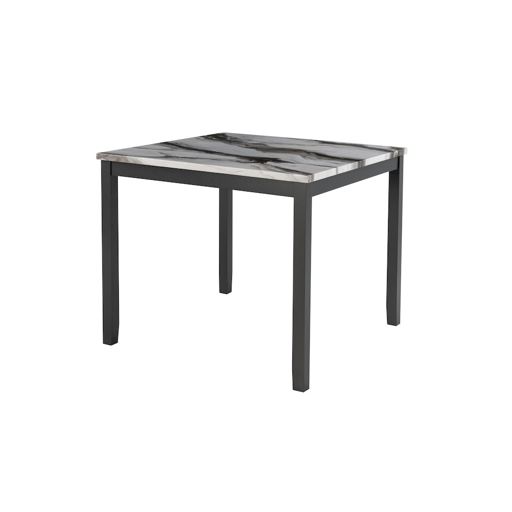 Contemporary Bar Table With 4 Bar Stools, Black,White. Picture 1