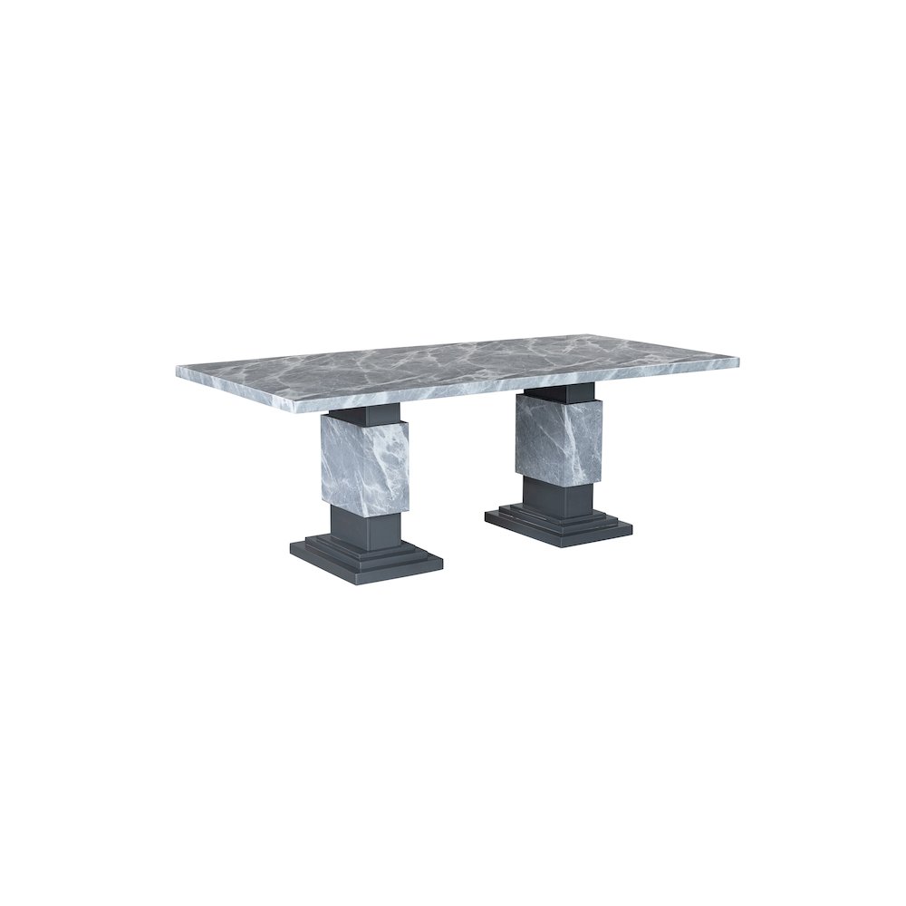Contemporary Grey Dining Table, Grey. Picture 2