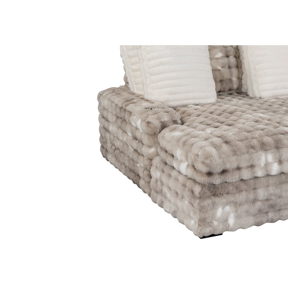 Contemporary Lounger Sofa With Usb, Grey. Picture 4