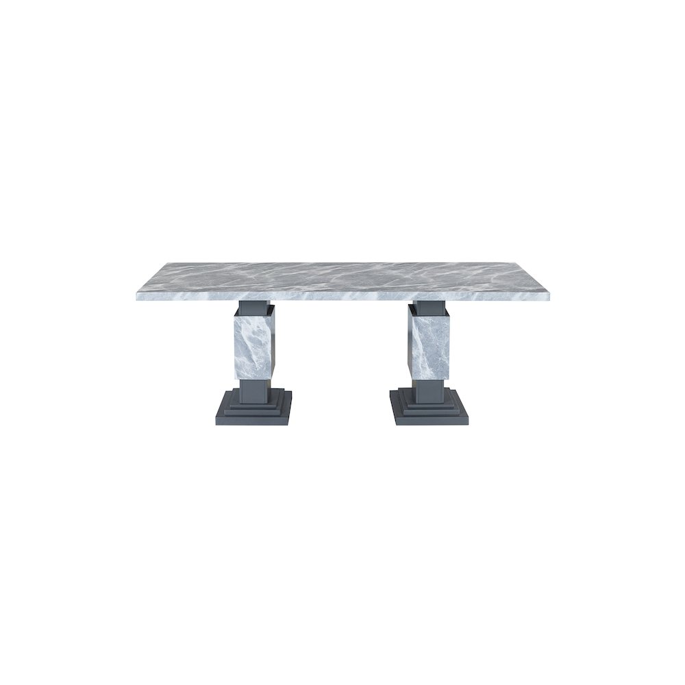 Contemporary Grey Dining Table, Grey. Picture 1