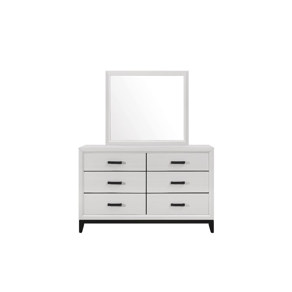 Rustic Transitional Kate White Mirror, White. Picture 1