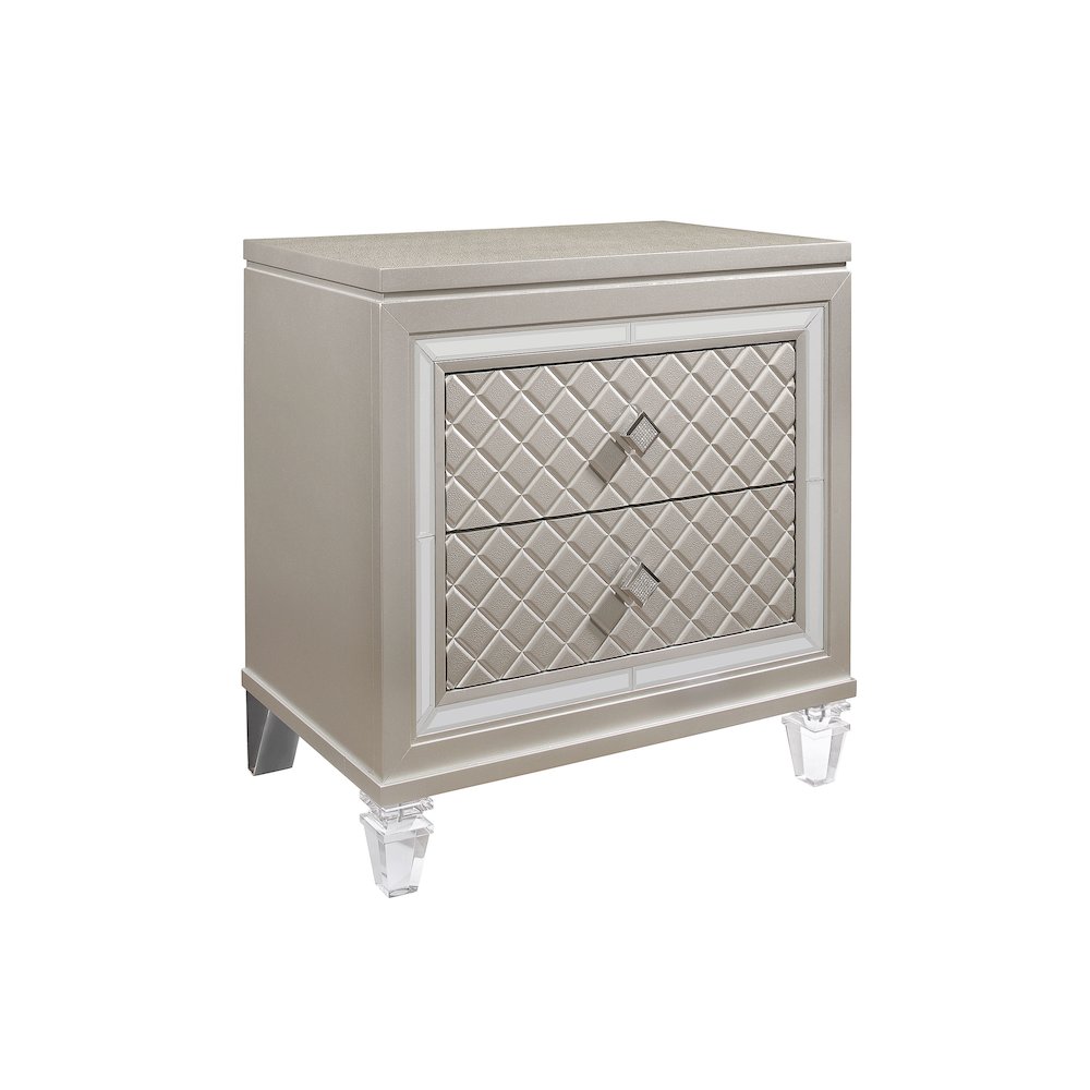 Traditional Glam Paris Champagne Nightstand, Champagne. Picture 2