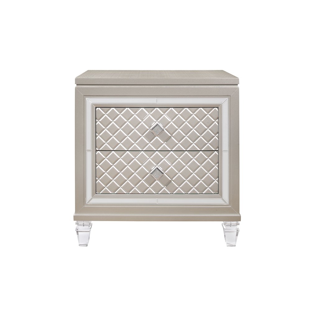 Traditional Glam Paris Champagne Nightstand, Champagne. Picture 1