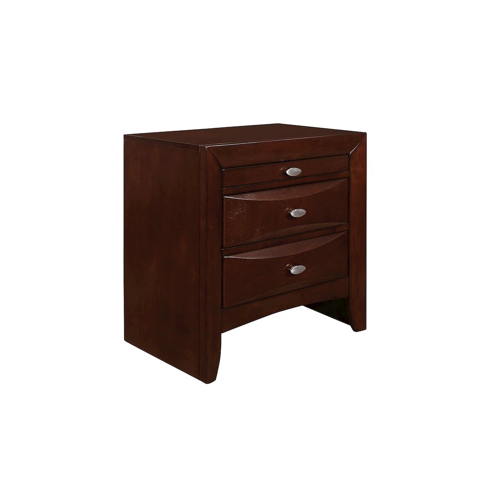 Transitional Linda New Merlot Nightstand, Merlot. Picture 2