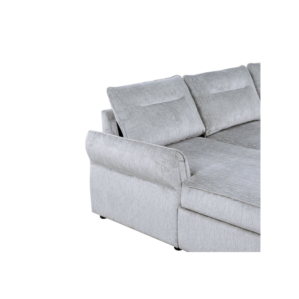 Contemporary Pull Out Sofa Bed, Grey. Picture 4