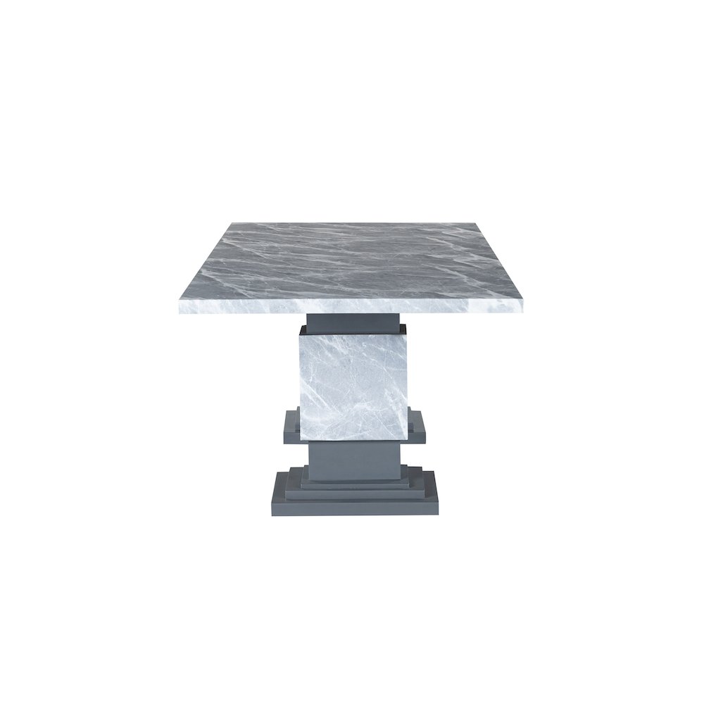 Contemporary Grey Dining Table, Grey. Picture 3
